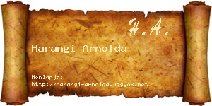 Harangi Arnolda névjegykártya